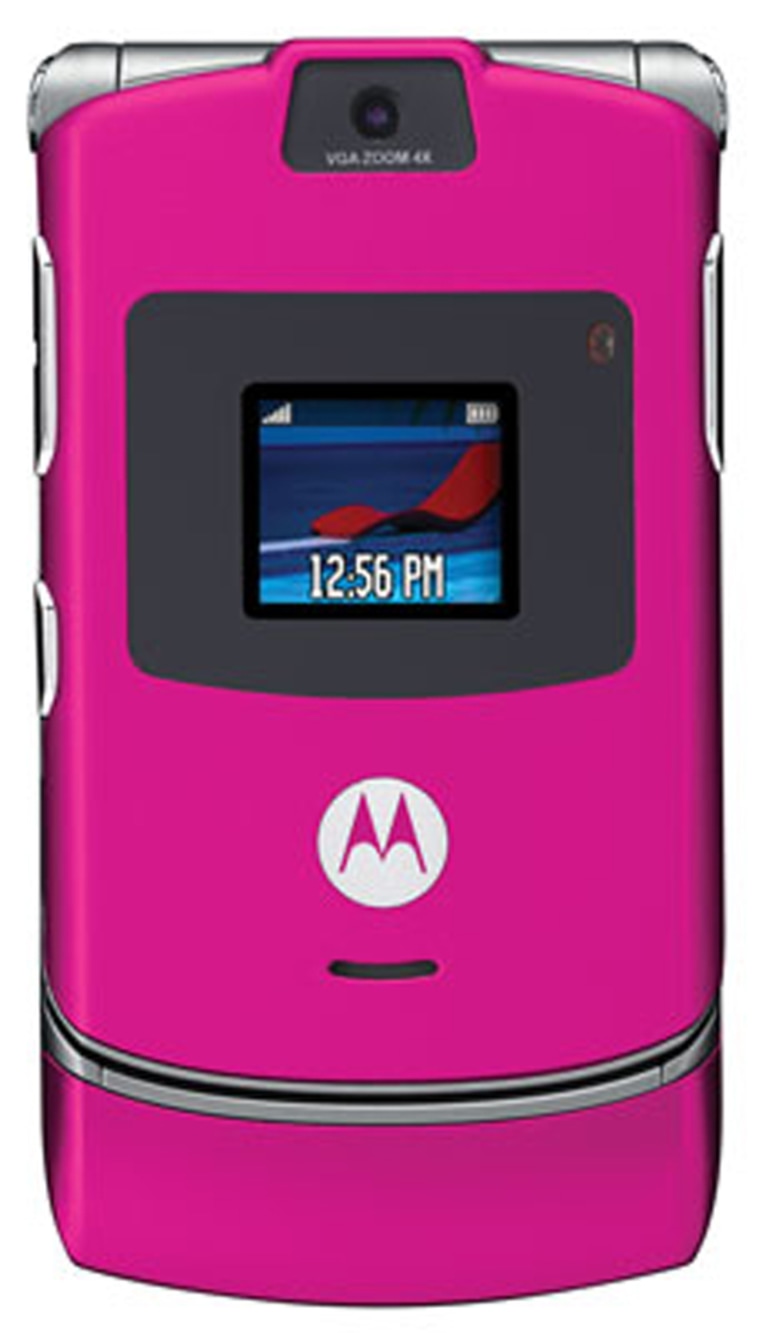 Motorola's popular RAZR phone now comes in magenta. That's pink to you and me.